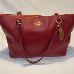 Red Coach handbag